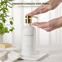 Glass Seifenspender Set mit Tablett | 500ml Pumpspender für Küche & Bad