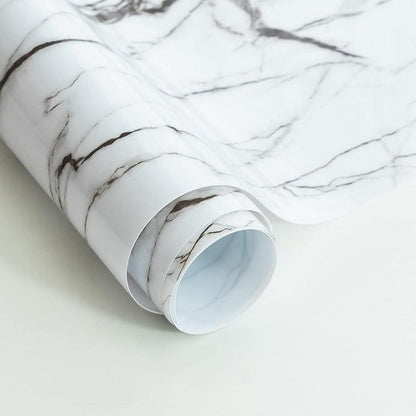 PVC Tischdecke Weiß Marmor 85x180cm - Wasserdicht & Robust