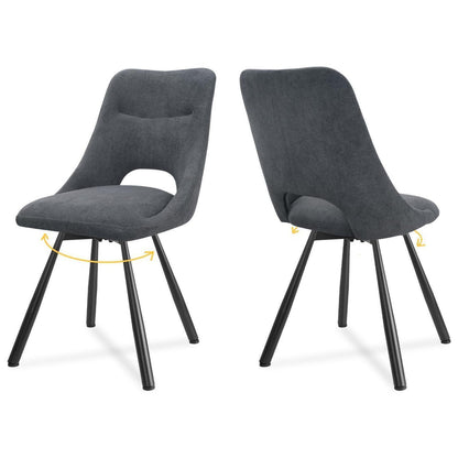 Drehbarer Esszimmerstuhl Set |, Ergonomisch, Dunkelgrau