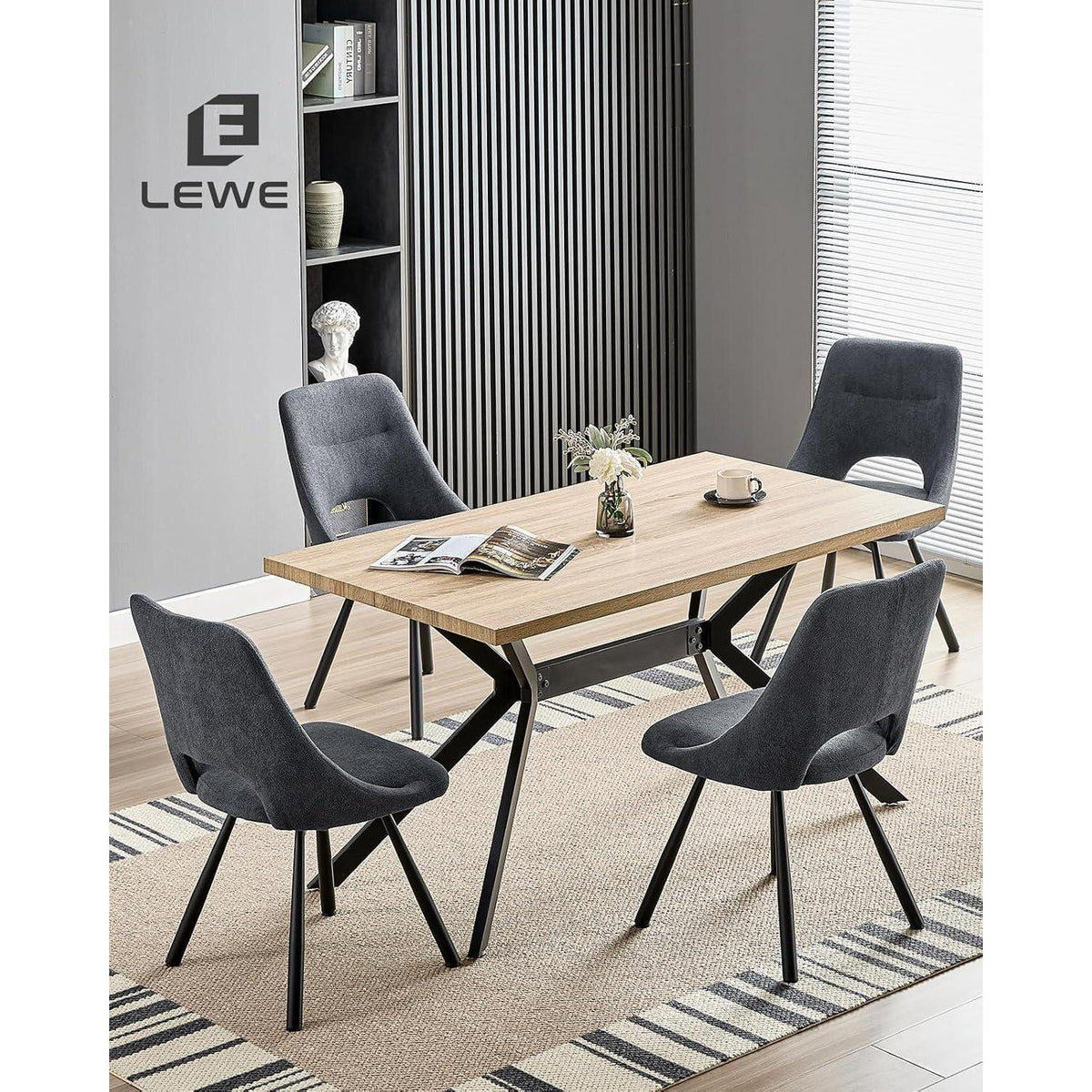 Drehbarer Esszimmerstuhl Set |, Ergonomisch, Dunkelgrau