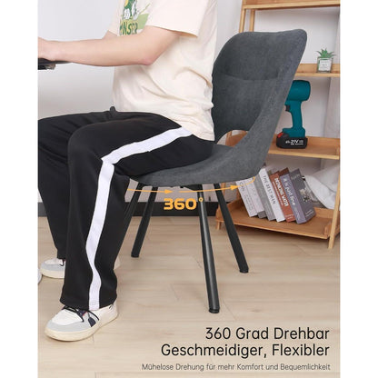 Drehbarer Esszimmerstuhl Set |, Ergonomisch, Dunkelgrau