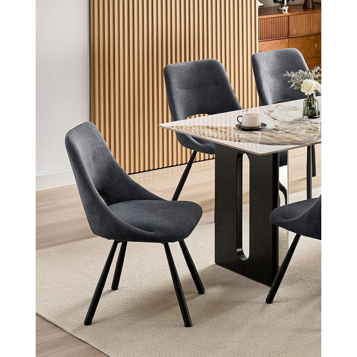 Drehbarer Esszimmerstuhl Set |, Ergonomisch, Dunkelgrau