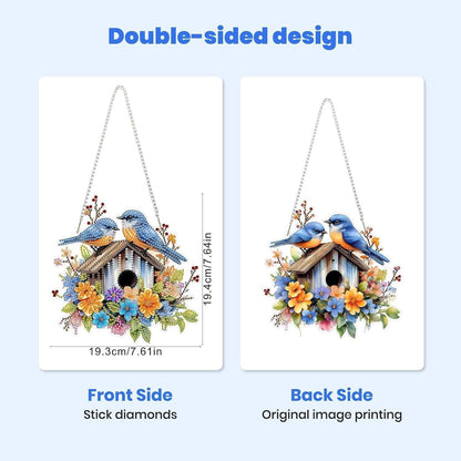 5D Diamantmalerei Anhänger Blumen & Vogel – DIY Bastelset