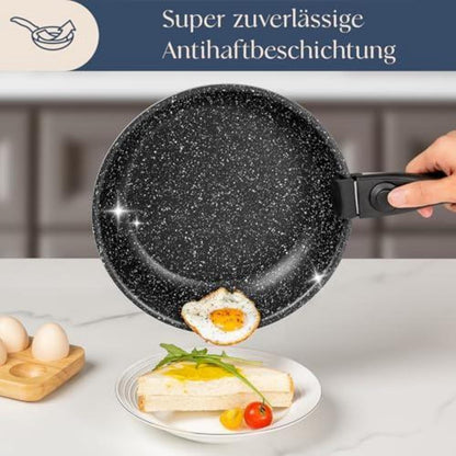 17-teiliges Topfset mit abnehmbarem Griff – Grau