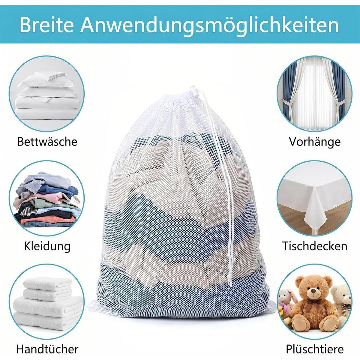2x Wäschesack 70x90cm – Feinmaschig & Wiederverwendbar