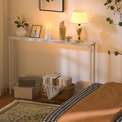 120cm Konsolentisch – Schlanker Couchtisch für Flur & Wohnzimmer (Weiß)