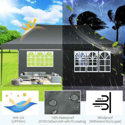 3x6m Faltpavillon mit 6 Seitenteilen – Wasserdicht & Stabil