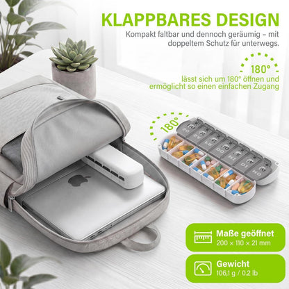 Tablettenbox 7 Tage Magnetverschluss – Kompakt & Faltbar