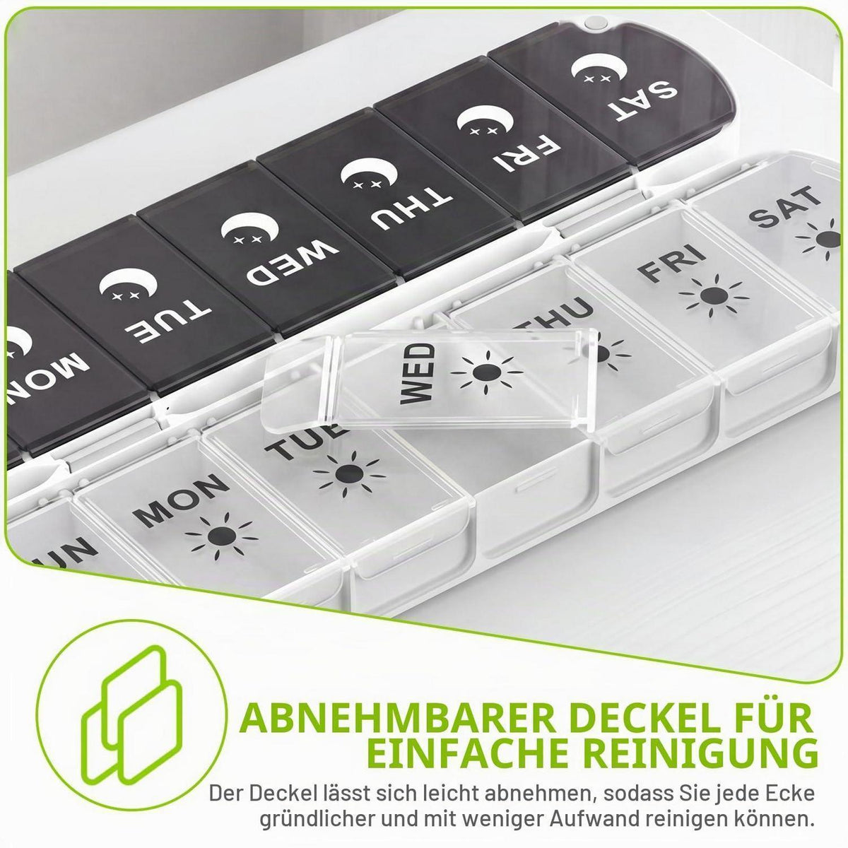 Tablettenbox 7 Tage Magnetverschluss – Kompakt & Faltbar