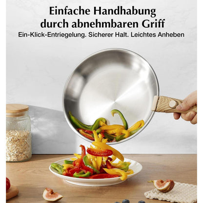 Edelstahl Topfset 7-teilig mit abnehmbarem Griff