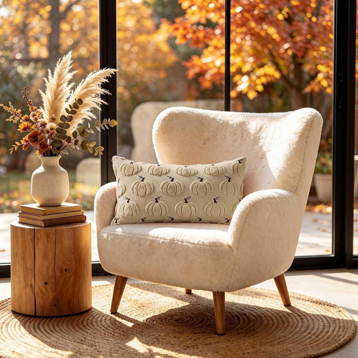 2x Kissenbezug Herbst Kürbis 40x60 cm - Beige