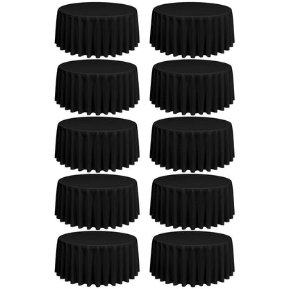 10x Runde Tischdecke Schwarz – 228 cm, Waschbar