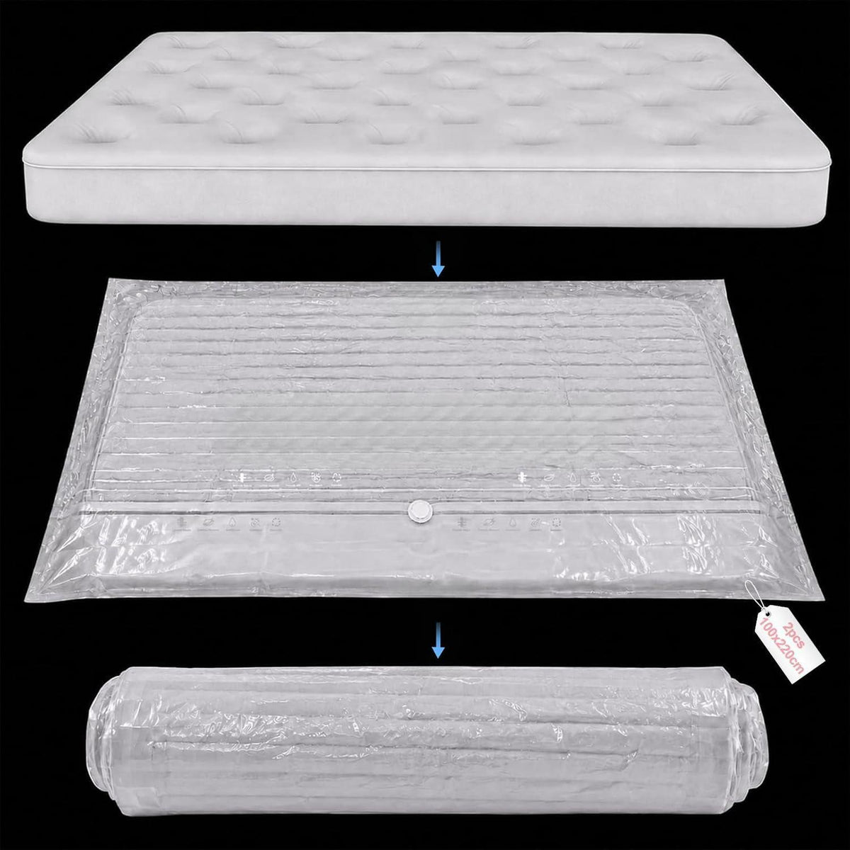 Vakuumbeutel Matratze XXL 100x220 cm - 2er Set