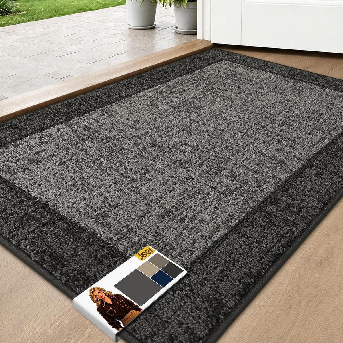 Waschbare Türmatte Grau – Rutschfest & Saugfähig 50x80cm