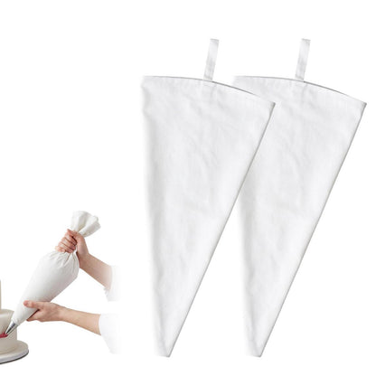 2x Wiederverwendbarer Spritzbeutel Baumwolle – Groß für Kuchen & Cupcakes
