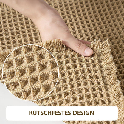 Rutschfester Badezimmerteppich braun 60x150cm – Weiche Badematte