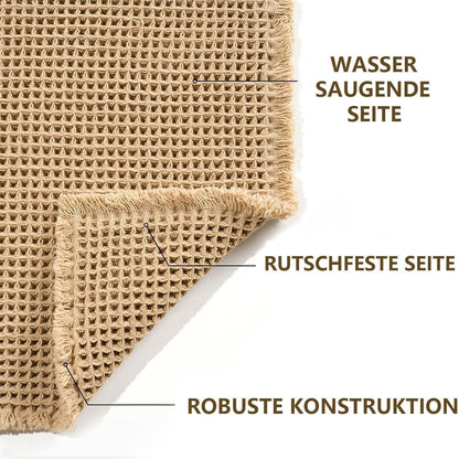 Rutschfester Badezimmerteppich braun 60x150cm – Weiche Badematte