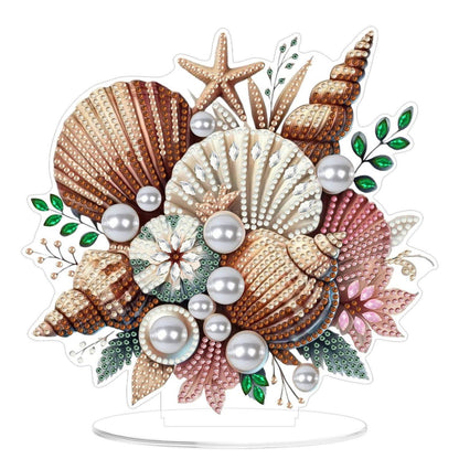 5D Diamant Painting Tischdeko Set - DIY Muscheln für Kinder & Erwachsene