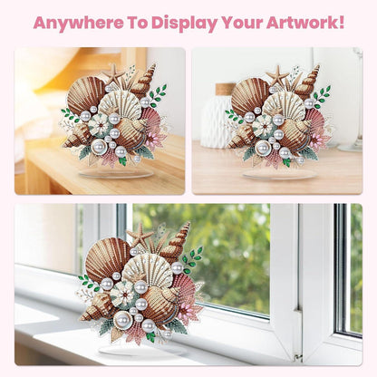 5D Diamant Painting Tischdeko Set - DIY Muscheln für Kinder & Erwachsene