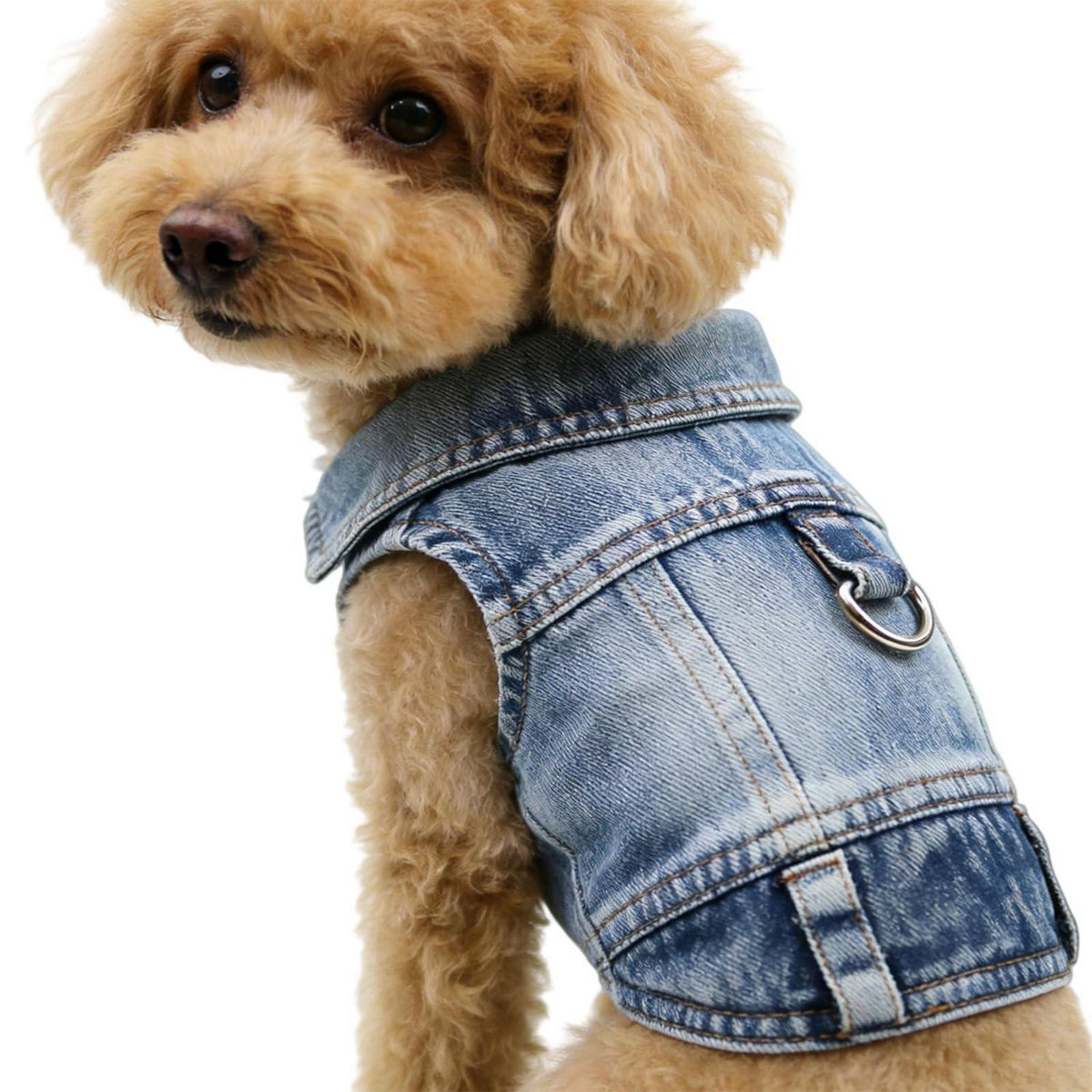 Jeans Hundejacke Blau M – Bequeme Hunde Weste für Welpen