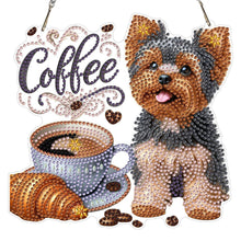 Diamantmalerei Yorkshire Terrier Anhänger mit Kette DIY Set