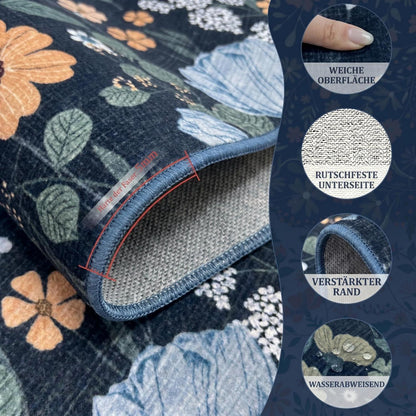 Waschbarer Boho Teppich 200x300 – Rutschfest & Kurzflor