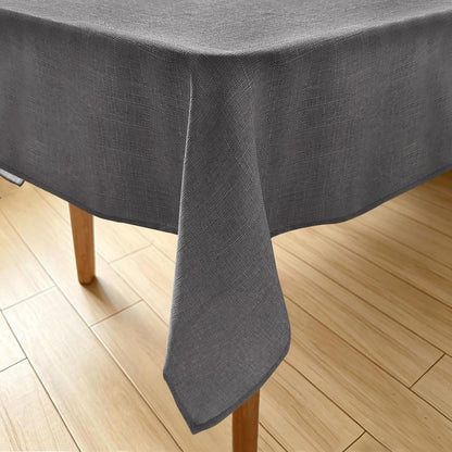 Abwaschbare Leinenoptik Tischdecke Grau 140x240 cm