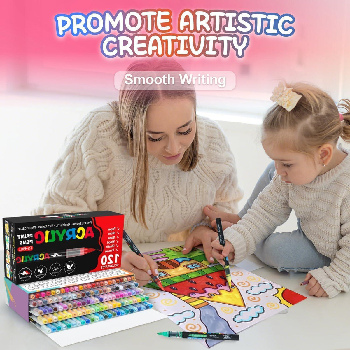 Acrylmarker Set 168 Farben – Vielseitig für Basteln & Malen