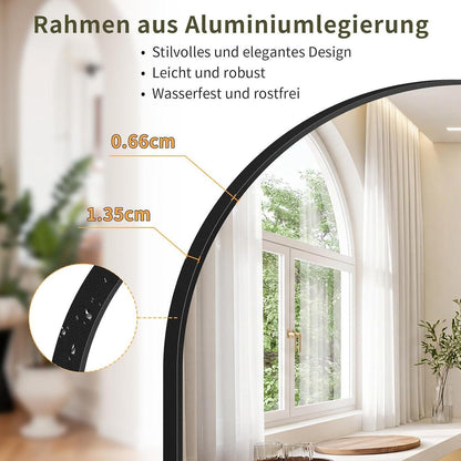 Ganzkörperspiegel Gewölbt 165x70cm – Stand- & Wandspiegel Schwarz