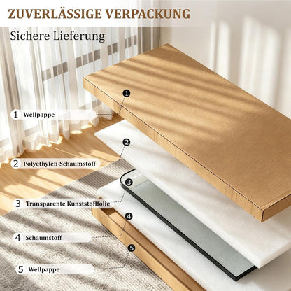 Ganzkörperspiegel 160x52 cm Standspiegel mit Aluminiumrahmen Schwarz