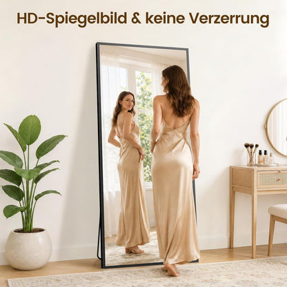 Ganzkörperspiegel 180x76cm Standspiegel mit Aluminiumrahmen