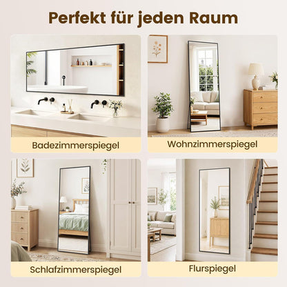 Ganzkörperspiegel 150x40cm – Stand- & Wandspiegel mit Aluminiumrahmen