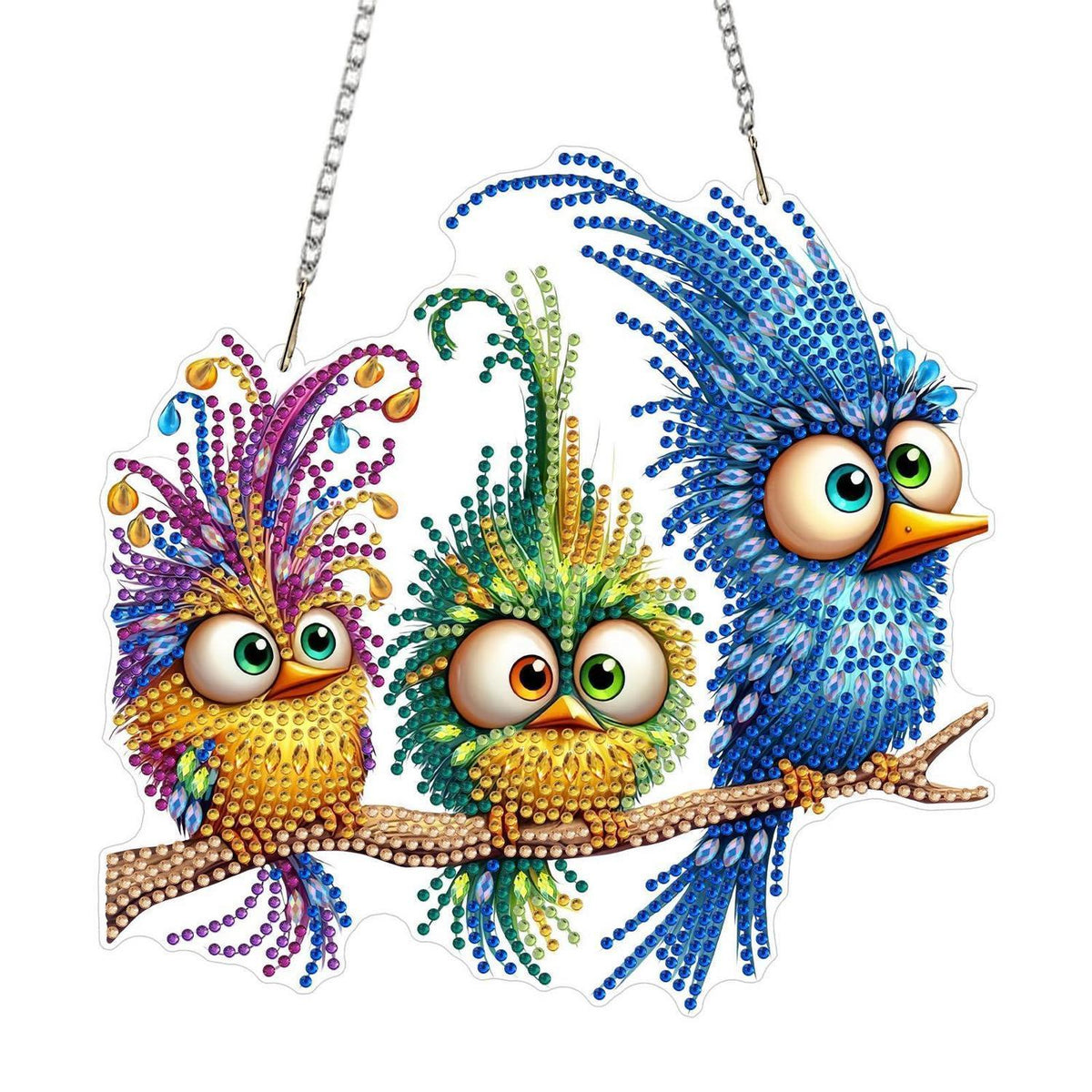 Diamant Painting Eule Anhänger mit Kette – DIY Bastelset Vogel