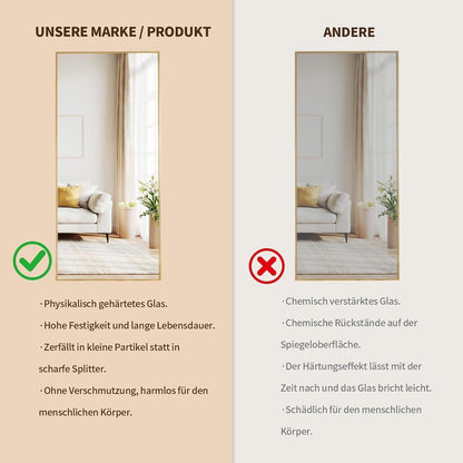 Ganzkörperspiegel 165x60cm – Stand- & Wandspiegel Gold