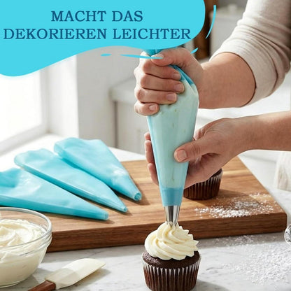 3 Spritzbeutel Silikon Wiederverwendbar mit Tüllen 30cm