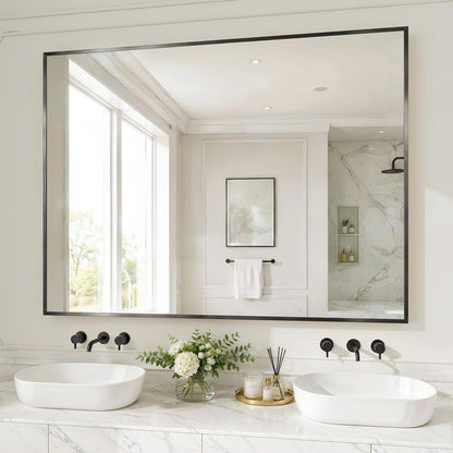 Großer Wandspiegel 121x91cm – Rostfrei & Sicherheitsglas