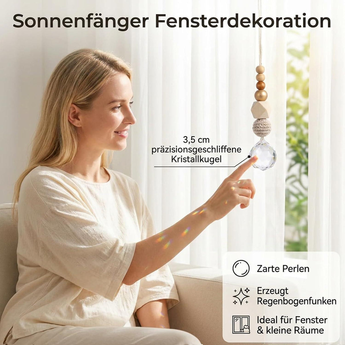 6x Sonnenfänger Bastelset – Kristall Lichtfänger für Fenster & Garten