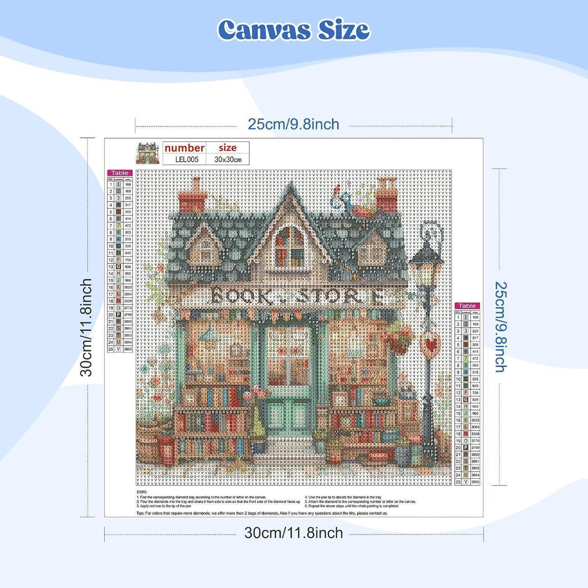 5D Diamantmalerei Buchladen – DIY Set für Erwachsene & Kinder