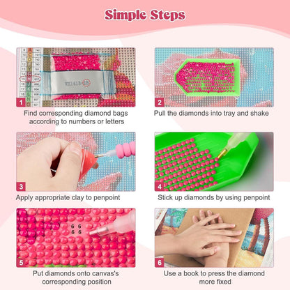 5D Diamantmalerei Schmetterling Rose – Bastelset für Erwachsene & Kinder