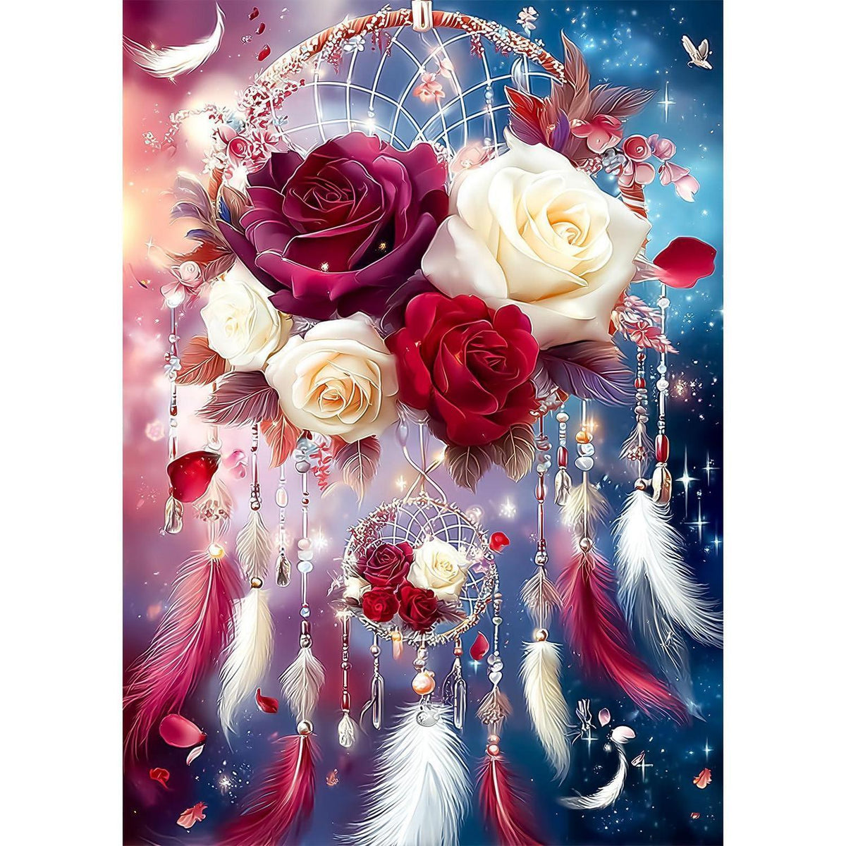 Diamantmalerei Traumfänger Rose 5D DIY Set Erwachsene Kinder