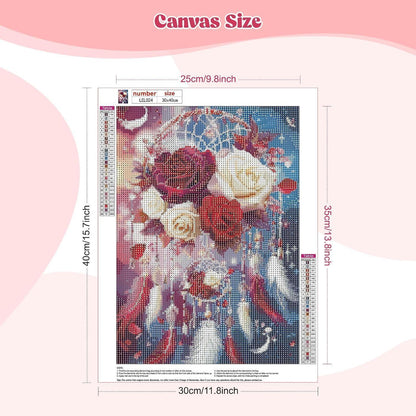 Diamantmalerei Traumfänger Rose 5D DIY Set Erwachsene Kinder
