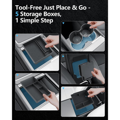 Tesla Model Y Mittelkonsole Organizer 5-tlg.
