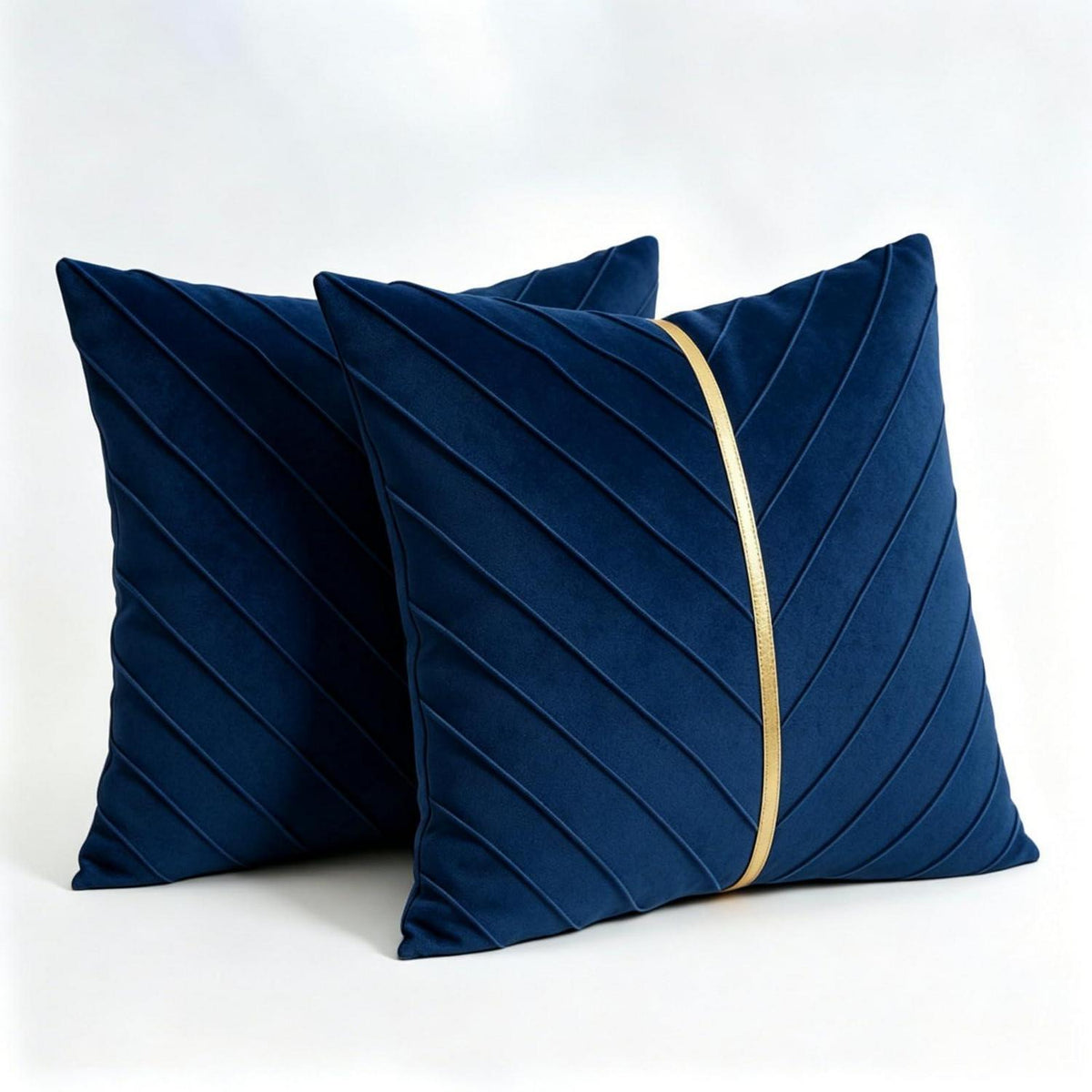 2x Kissenbezug Samt Petrolblau 40x40 cm Modern Wohnzimmer