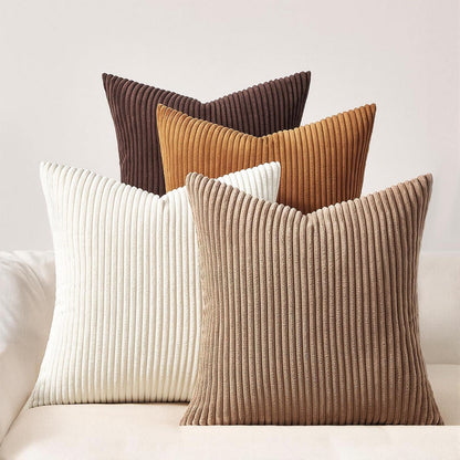 Kissenbezüge 4er Set Cord 45x45 cm Goldbraun