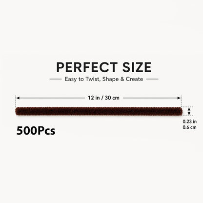 500 Pfeifenreiniger Bastelset – 30cm, Braun Beige Farbverlauf