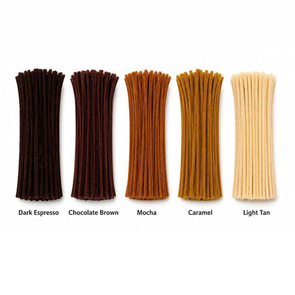500 Pfeifenreiniger Bastelset – 30cm, Braun Beige Farbverlauf