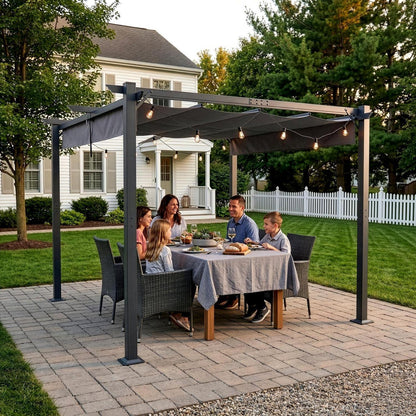 LEADZM Pergola 3x3m – Freistehender Pavillon mit Schiebedach
