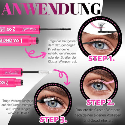 Schwarzer Wimpernkleber 10ml – 72h Halt, Wasserfest & Hypoallergen