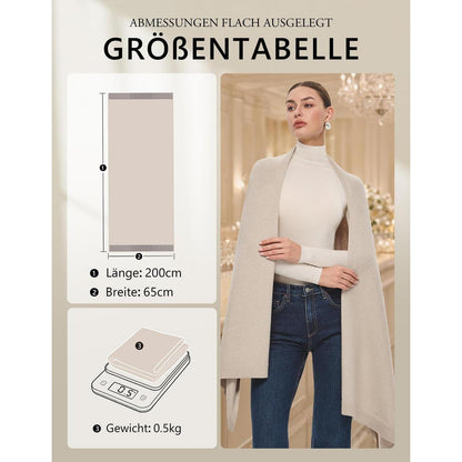 Pashmina Schal Damen Hochzeit Abend Stola Gerstenmuster Einheitsgröße