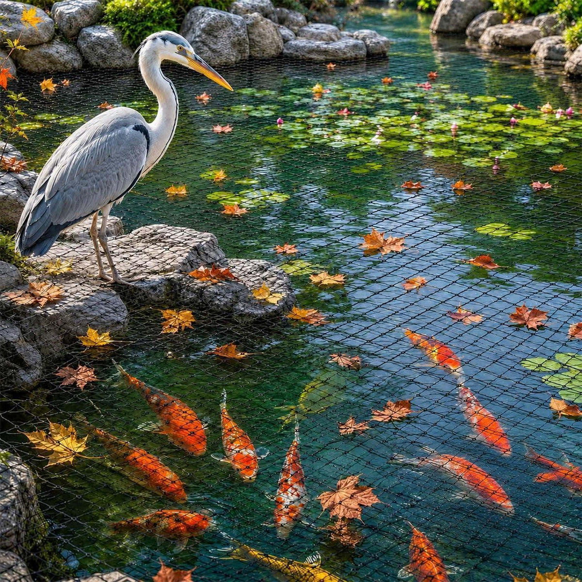 Teichnetz Feinmaschig 4x6m mit Zubehör für Garten & Balkon